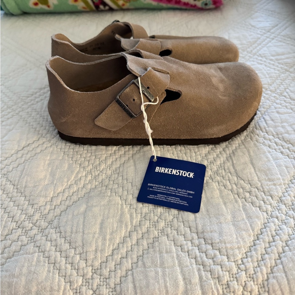 Birkenstock Tan Mules & Clogs with Suede Finish
